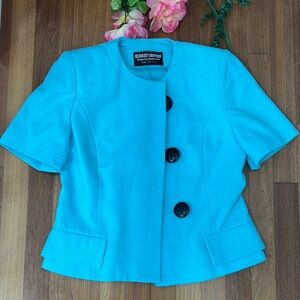 Bright Blue Short Sleeve Jacket